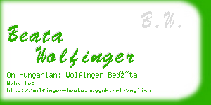 beata wolfinger business card